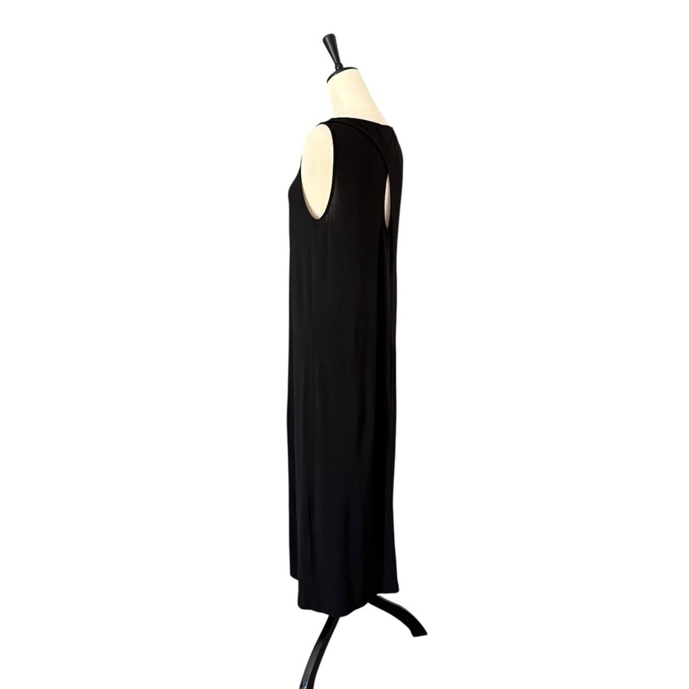 COS Black Sleeveless Keyhole Back Stretch Jersey Relaxed Fit Midi Dress Small - Picture 7 of 14